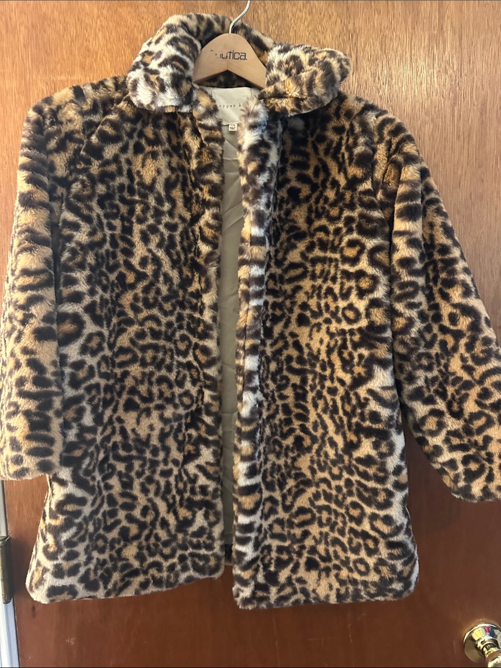 Kids Faux Fur Leopard Print Coat - CopperKey